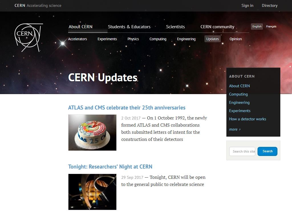 CERN Particle Accelerator Updates