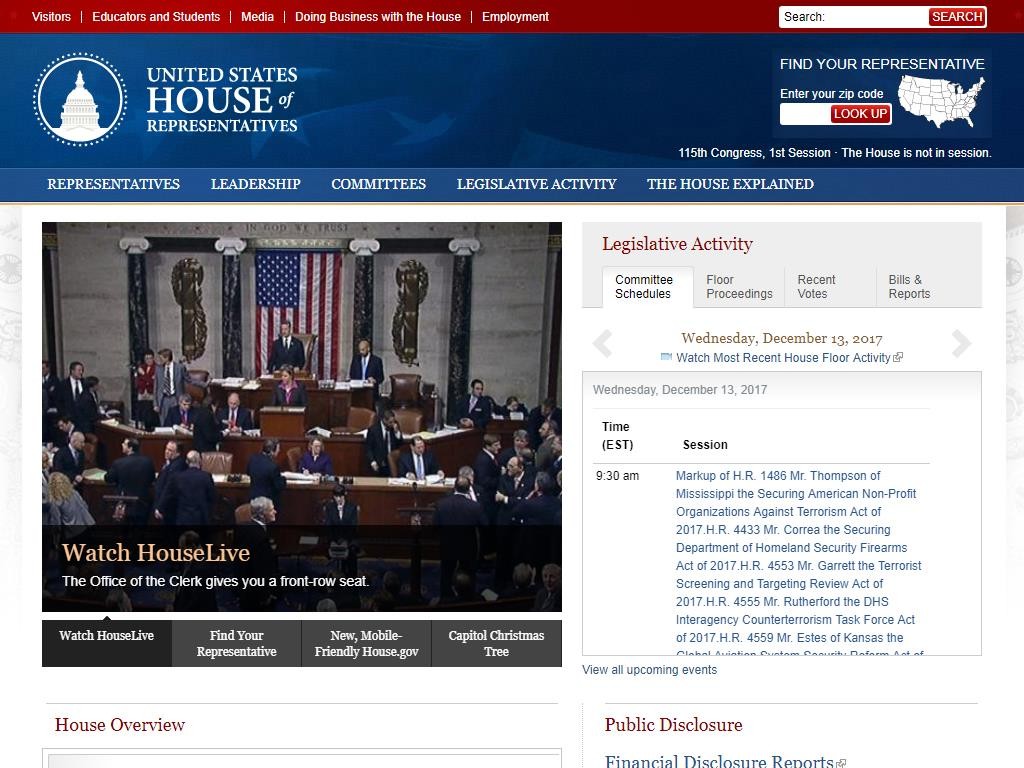 US House Of Representatives Live