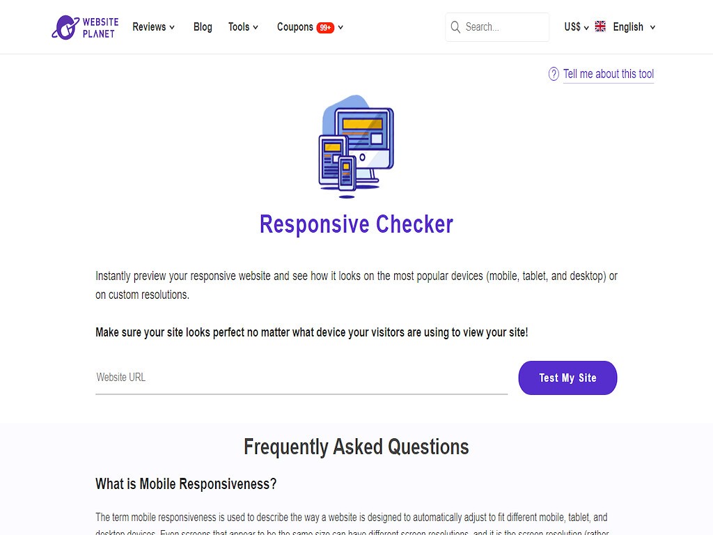 Website Planner Responsive Checker for Mobile and Tablet