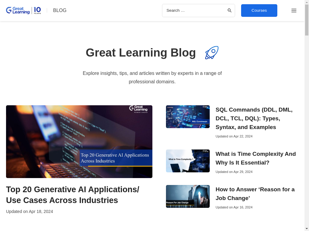 My Great Learning Blog